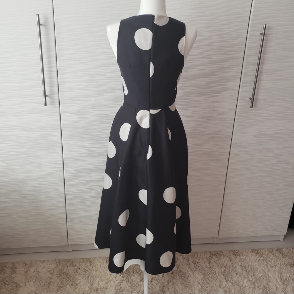 Silk and Cotton blend Polka Dot Sleeveless Dress - Picture 2 of 9